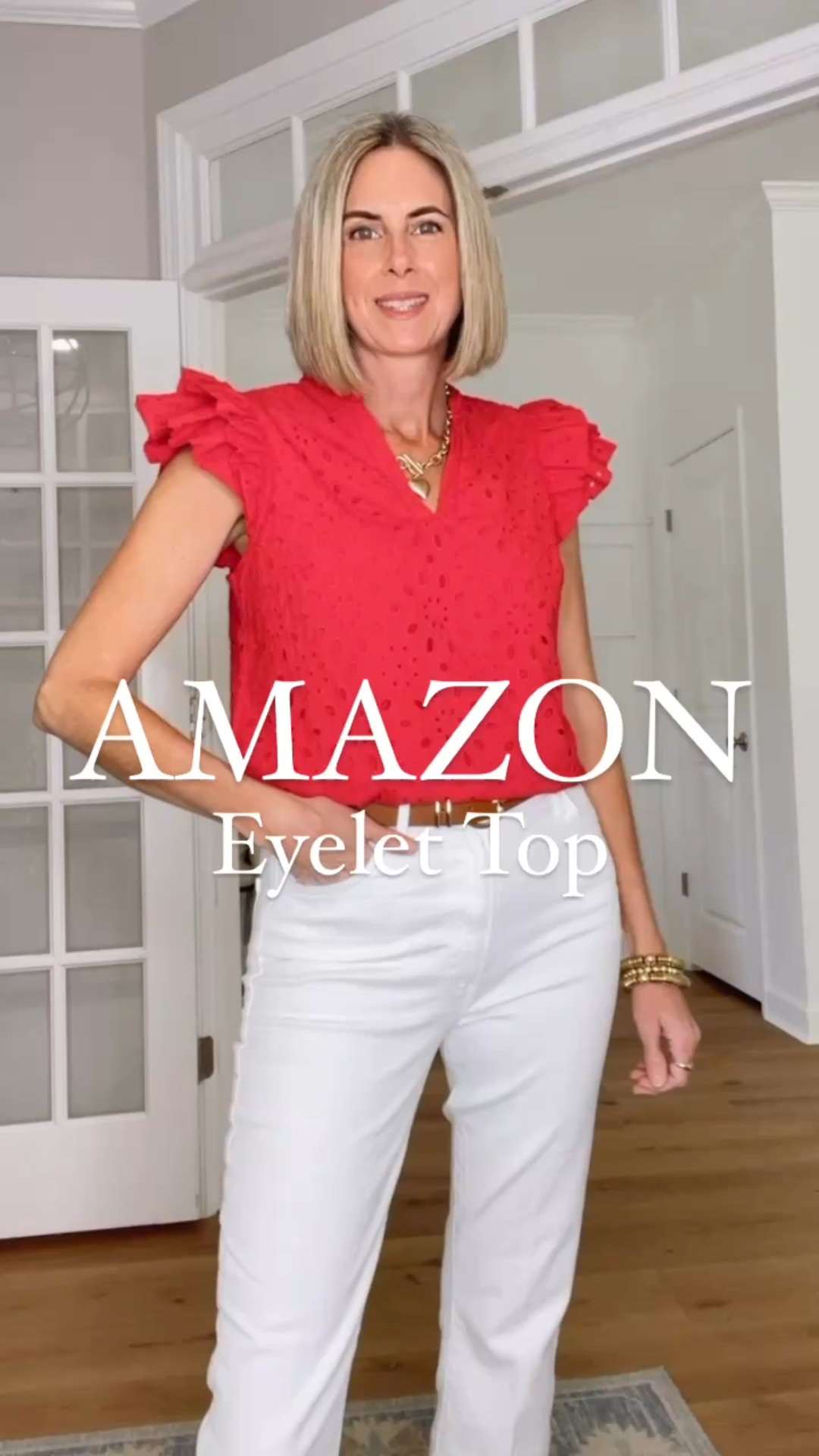 Amazon eyelet top comes in other colors. Runs big. Wearing a small but could have sized down. 

Amazon spring fashion
Spring outfit idea 
Work wear 
Memorial Day outfit
July 4th outfit idea 


#LTKStyleTip #LTKWatchNow #LTKFindsUnder50