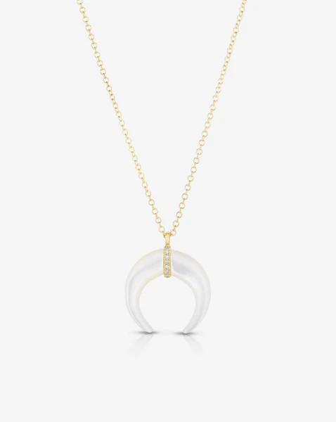 Mother of Pearl + Pavé Horn Necklace | Ring Concierge