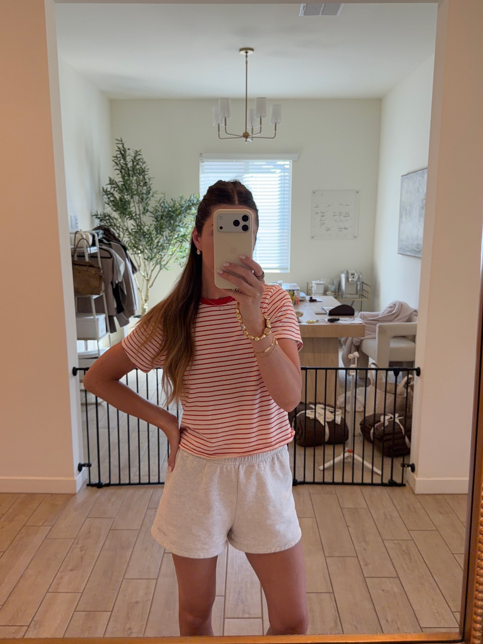 Casual Saturday ootd! Love all the striped tops! Small in all! 🤍