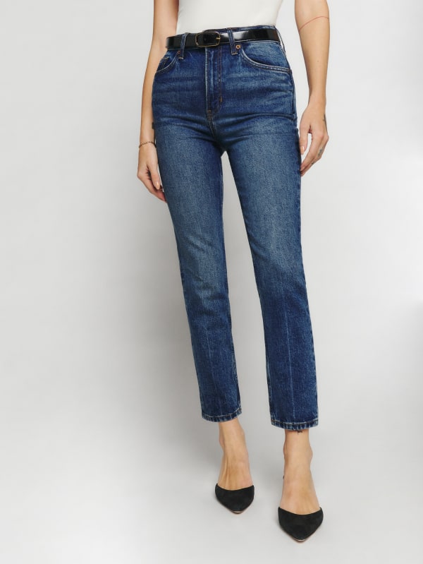 Liza Ultra High Rise Straight Cropped Jeans | Reformation (US & AU)