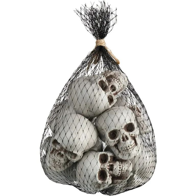 Wuffmeow 6 Pack Halloween Skeleton Head Small Mini Skulls for Halloween Party, Halloween Decor Pr... | Walmart (US)