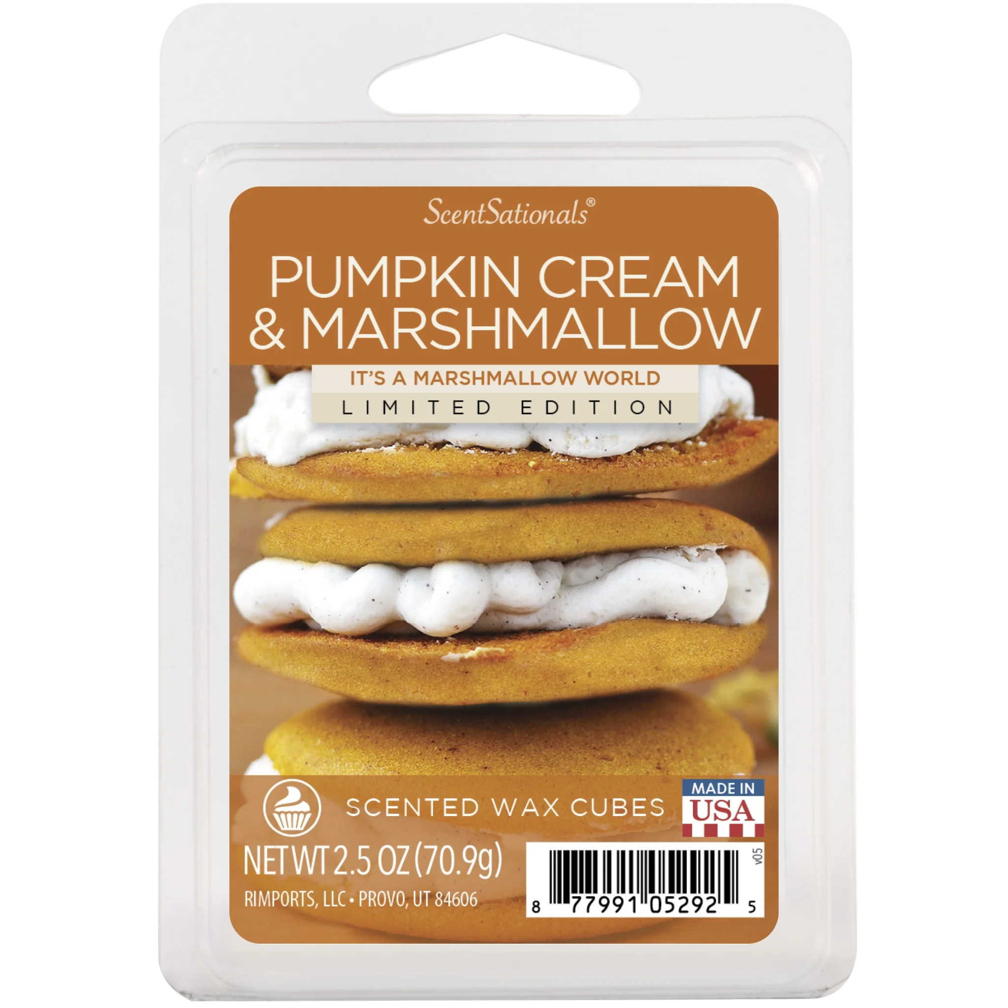 Pumpkin Marshmallow Cream Scented Wax Melts, ScentSationals, 2.5 oz (1 Pack) | Walmart (US)