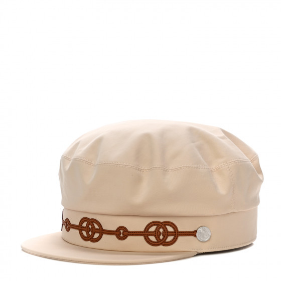 HERMES Double Linen Twill Casquette Cabourg Cliquetis Cap 58 White Creme | Fashionphile