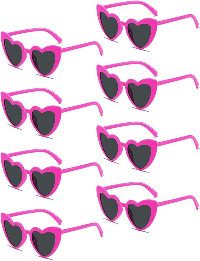 8 Pack Heart Sunglasses Vintage Cat Eye Heart Glasses Retro Bachelorette Bride Sunglasses Bulk fo... | Amazon (US)