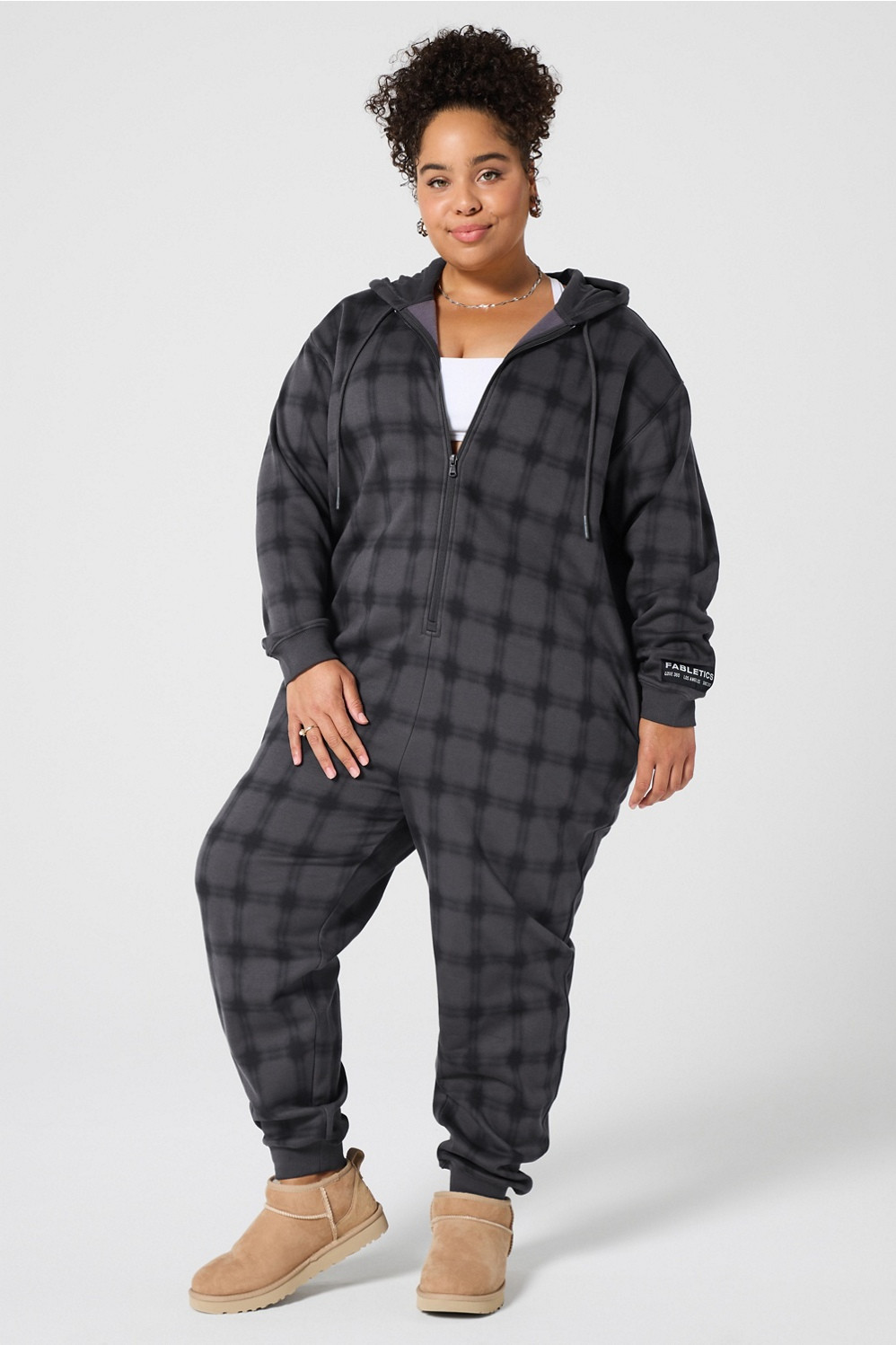 Cozy Fleece Hooded Onesie | Fabletics - North America