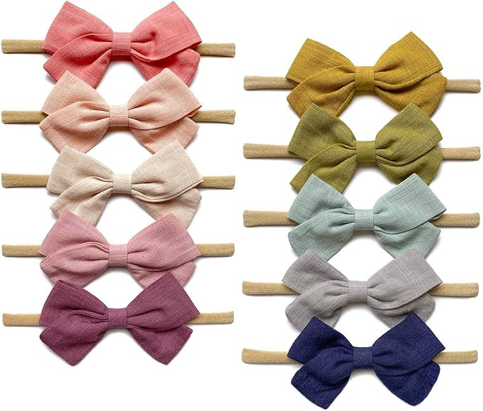 Baby Girl Headbands and Bows, Super Stretchy Nylon Hairbands for Newborn, Infant, Toddlers by Che... | Amazon (US)