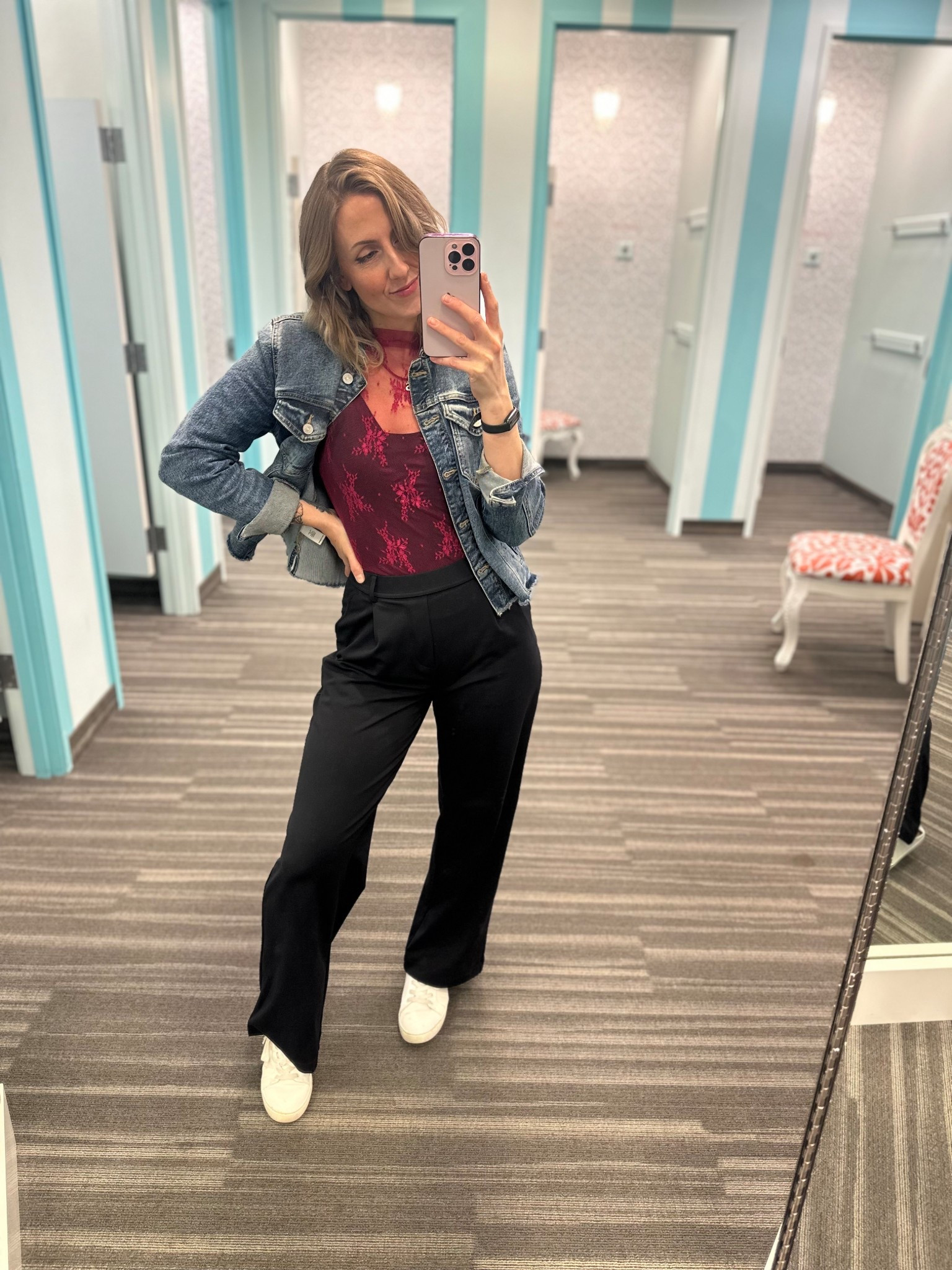 Small in jacket, mesh top and pants. Medium in bodysuit 

#LTKootd #LTKSaleAlert #LTKmomlife