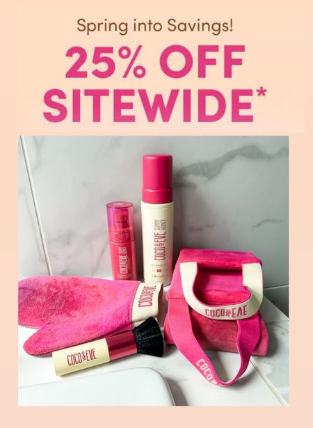 Coco & Eve is doing a 25% off sitewide spring sale! I love both their sunless tanner foam and the micromist for the face. 

Gives you a beautiful bronze tan (without any orange tones)! Has a subtle guava mango scent. Takes about 2 hours to develop!

#LTKswim #LTKsalealert #LTKfindsunder50