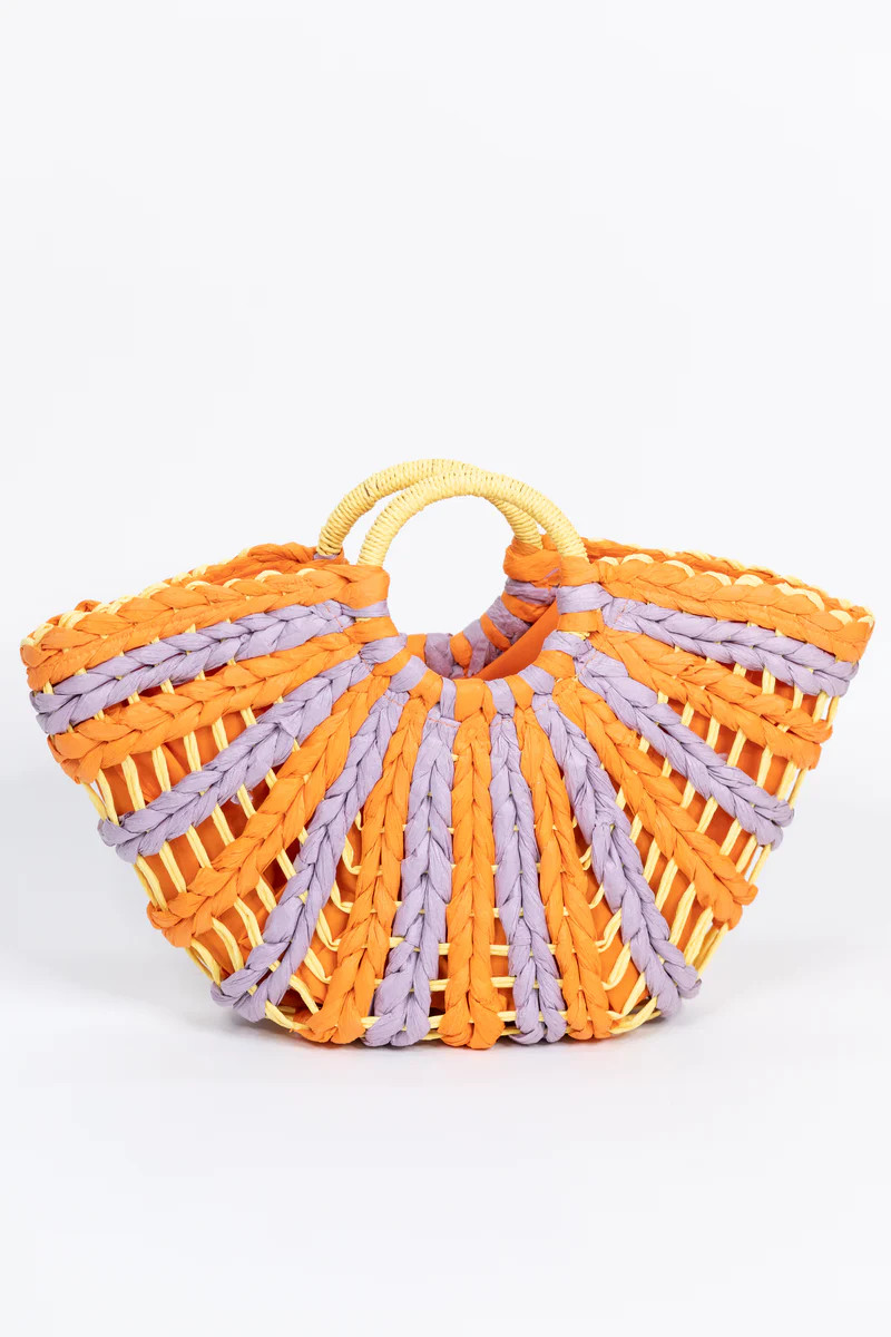Macey Straw Tote- Orange | Avara