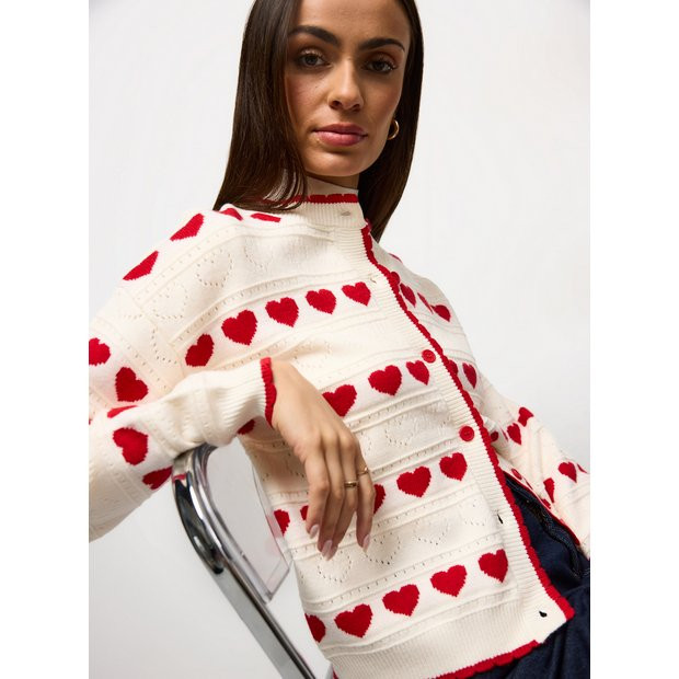 Mini Me Valentine's Heart Print Cardigan 10 | Tu Clothing