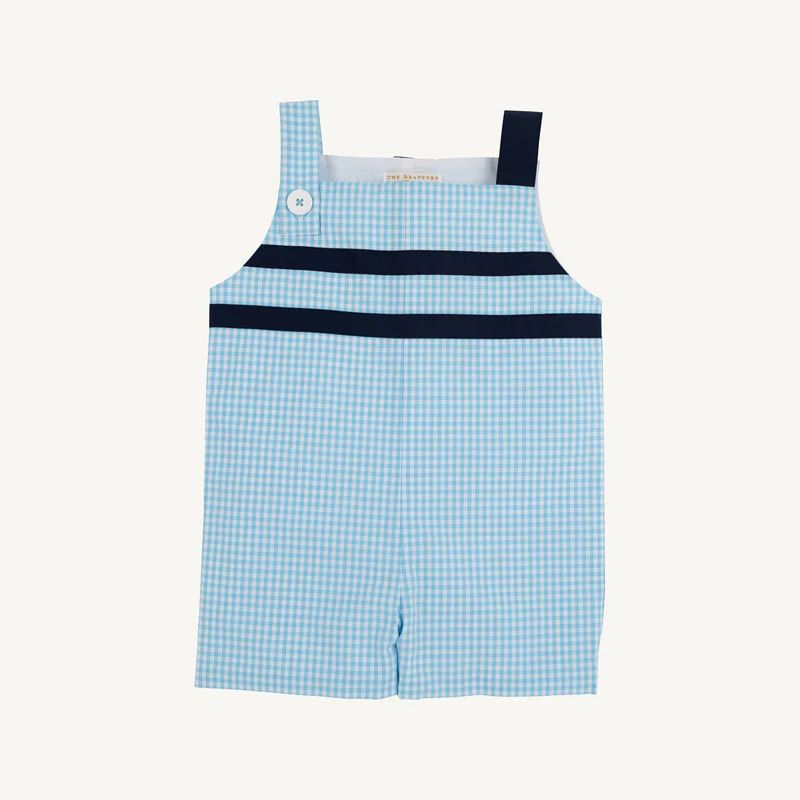 Teddy's Jon Jon - Brookline Blue Mini Gingham with Nantucket Navy | The Beaufort Bonnet Company