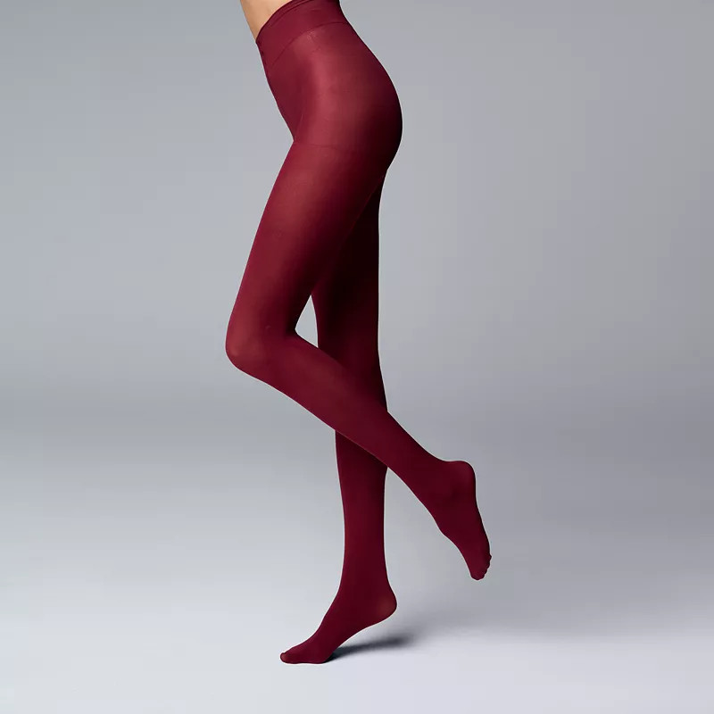 Women's Simply Vera Vera Wang Opaque 90D Control Top Tights | Kohl's