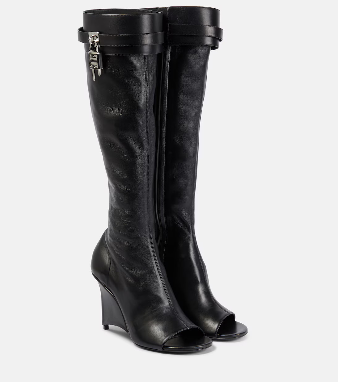 Shark Lock leather knee-high boots | Mytheresa (US/CA)