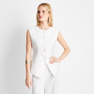 Women's Sleeveless Button-Front Waistcoat - Future Collective™ with Jenee Naylor | Target