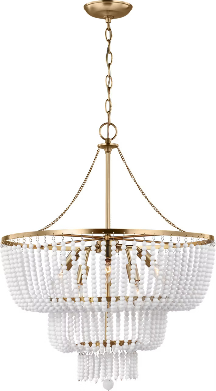 AERIN Jackie Six Light Chandelier Satin Brass - Visual Comfort | Visual Comfort