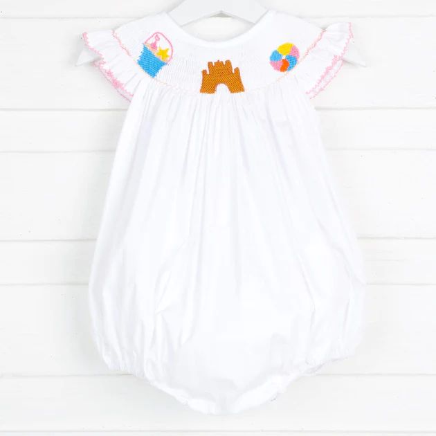 Sandcastle Smocked Bubble Solid White | Classic Whimsy