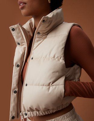 OFFLINE By Aerie Real Luxe Faux Leather Vest | American Eagle Outfitters (US & CA)