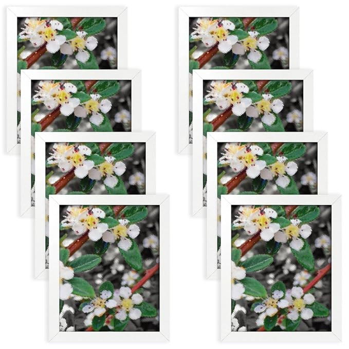 Golden State Art Set of Eight, 8x10 White Frame - Easel Stand, Back Hangers, Flexible Back Tabs -... | Amazon (US)