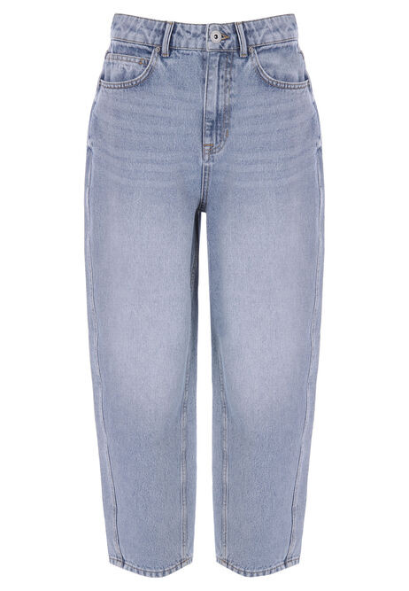 Womens Light Blue Barrel Leg Jeans | Peacocks