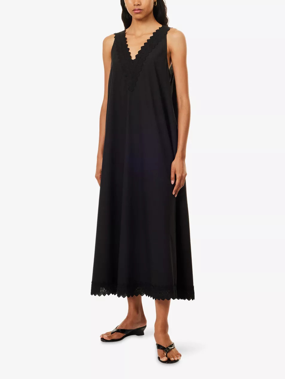 Annabel Lace-Trim Cotton-Blend Maxi Dress | Selfridges