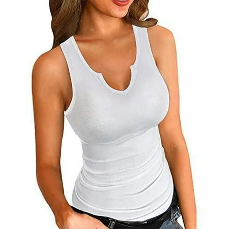White Tank Tops For Women Polyester White Tank Top Woman Womens Summer Clothes Women s Summer Sleeveless Blouse Slim Fit Casual Tank Tops For Women | Walmart (US)