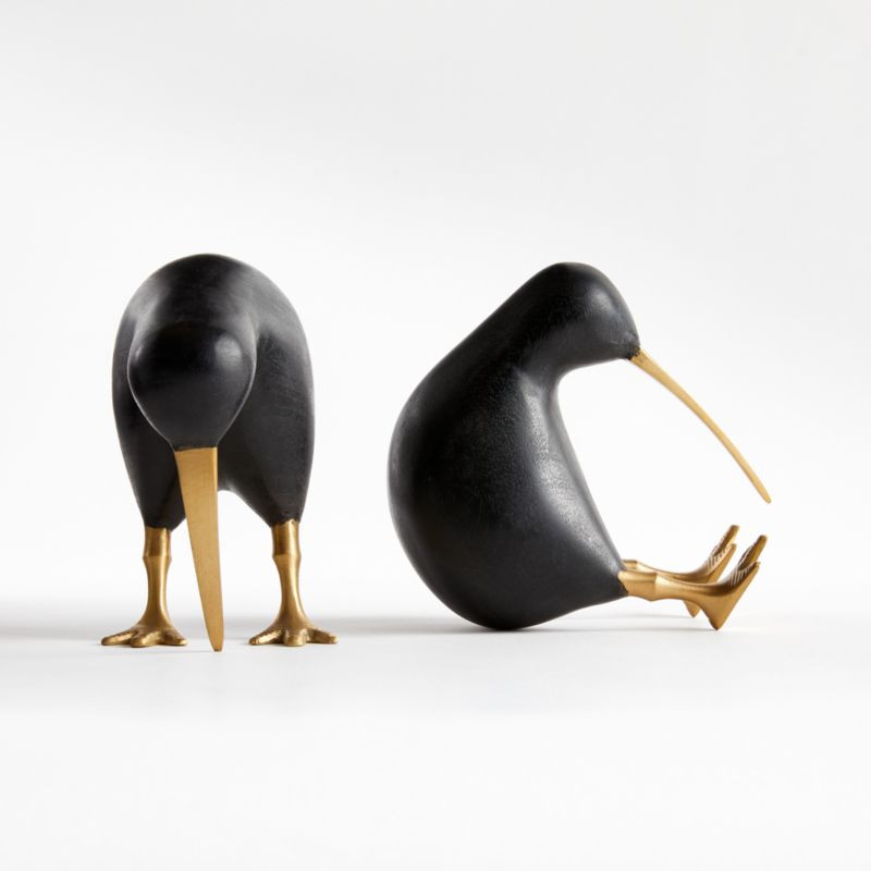 Black Wood Kiwi Bird, Set of 2 + Reviews | Crate and Barrel | Crate & Barrel