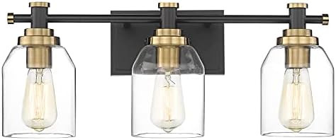 Zeyu 3-Light Vanity Light, Modern Bathroom Light Fixtures 21 Inch, Black and Gold Finish with Cle... | Amazon (CA)