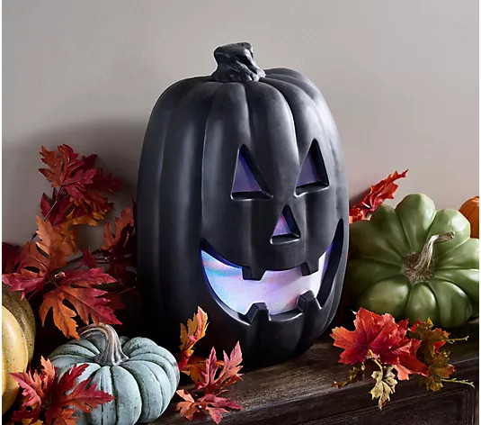 Hay & Harvest 15" Illuminated Pumpkin with Light Show | QVC