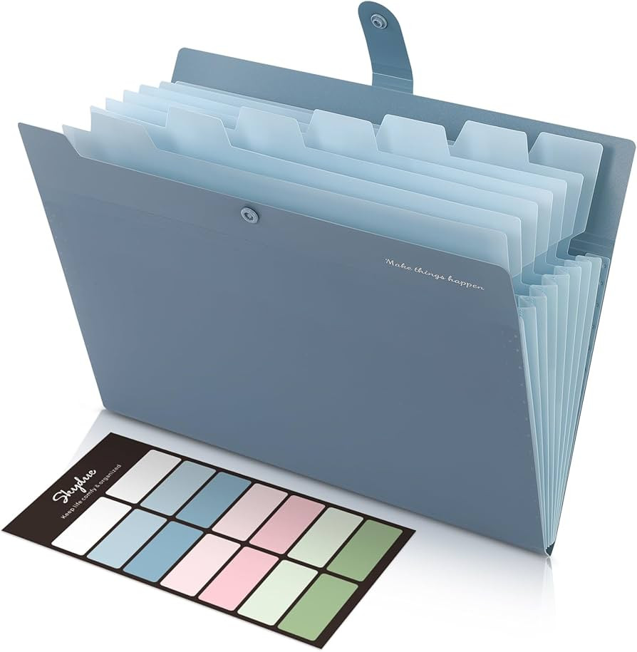 SKYDUE Expanding File Organizer with 8 Pockets, Accordion File Folders with Labels, Portable Docu... | Amazon (US)