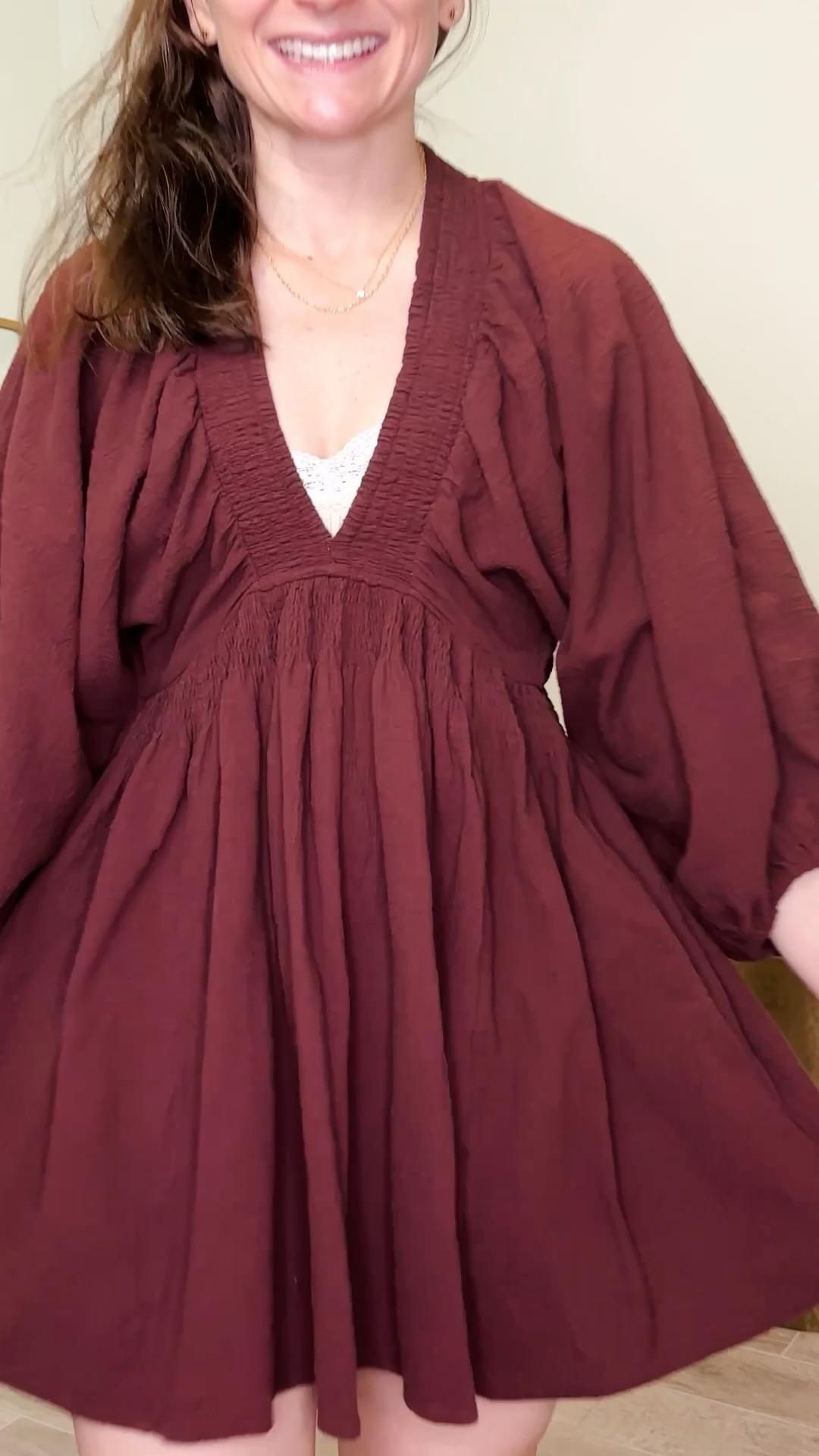 Cutest mini dress with pockets and 3/4 sleeves. Perfect for petites! I'm 4'10" wearing my true size XS.

#LTKPetite #LTKootd #LTKvlog