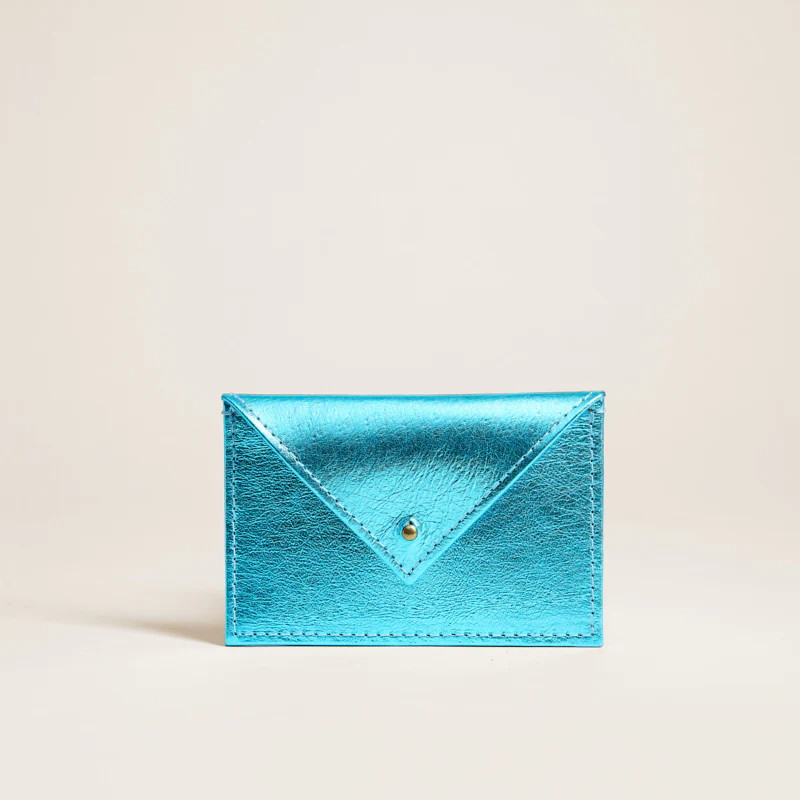 Small Envelope Pouch - Metallic Turquoise | Parker Thatch
