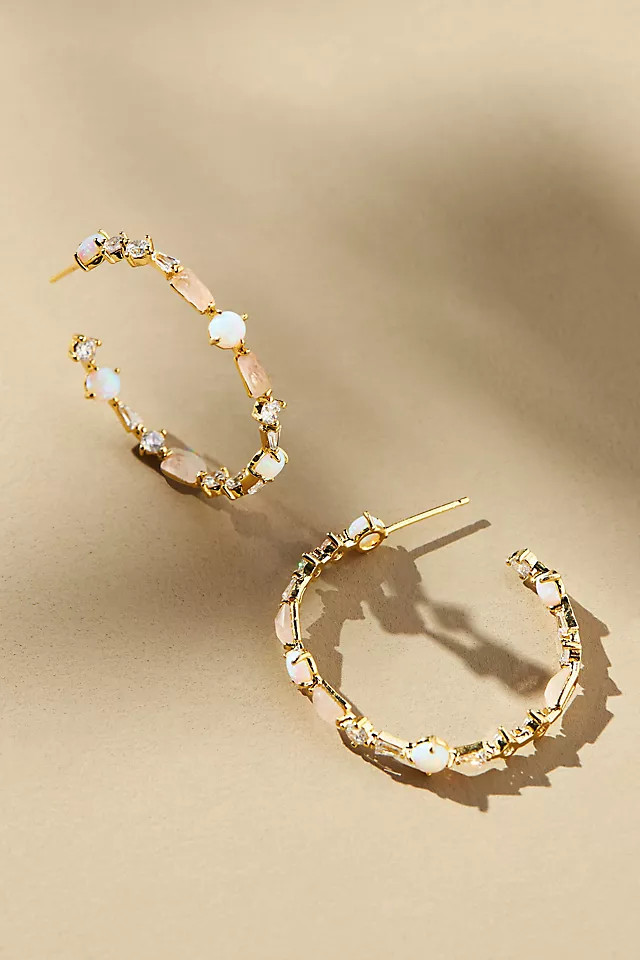 Shades of Sea Glass & Opal Hoop Earrings | Anthropologie (US)