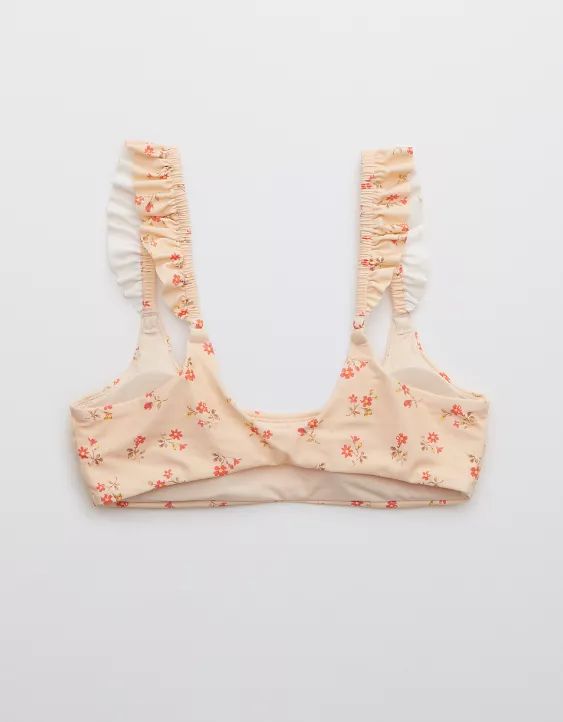 Aerie Printed Ruffle Scoop Bikini Top | American Eagle Outfitters (US & CA)