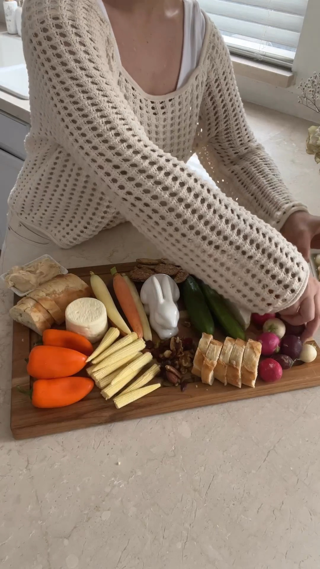 Spring Charcuterie Board 🐇🥂Shirt & Bunny are from Target and apparently not available anymore 🥹 will keep an eye out ladies 🫶🏽 #ltkunder25 #spring #recipes #charcuterie 

#LTKSeasonal #LTKunder50 #LTKFind