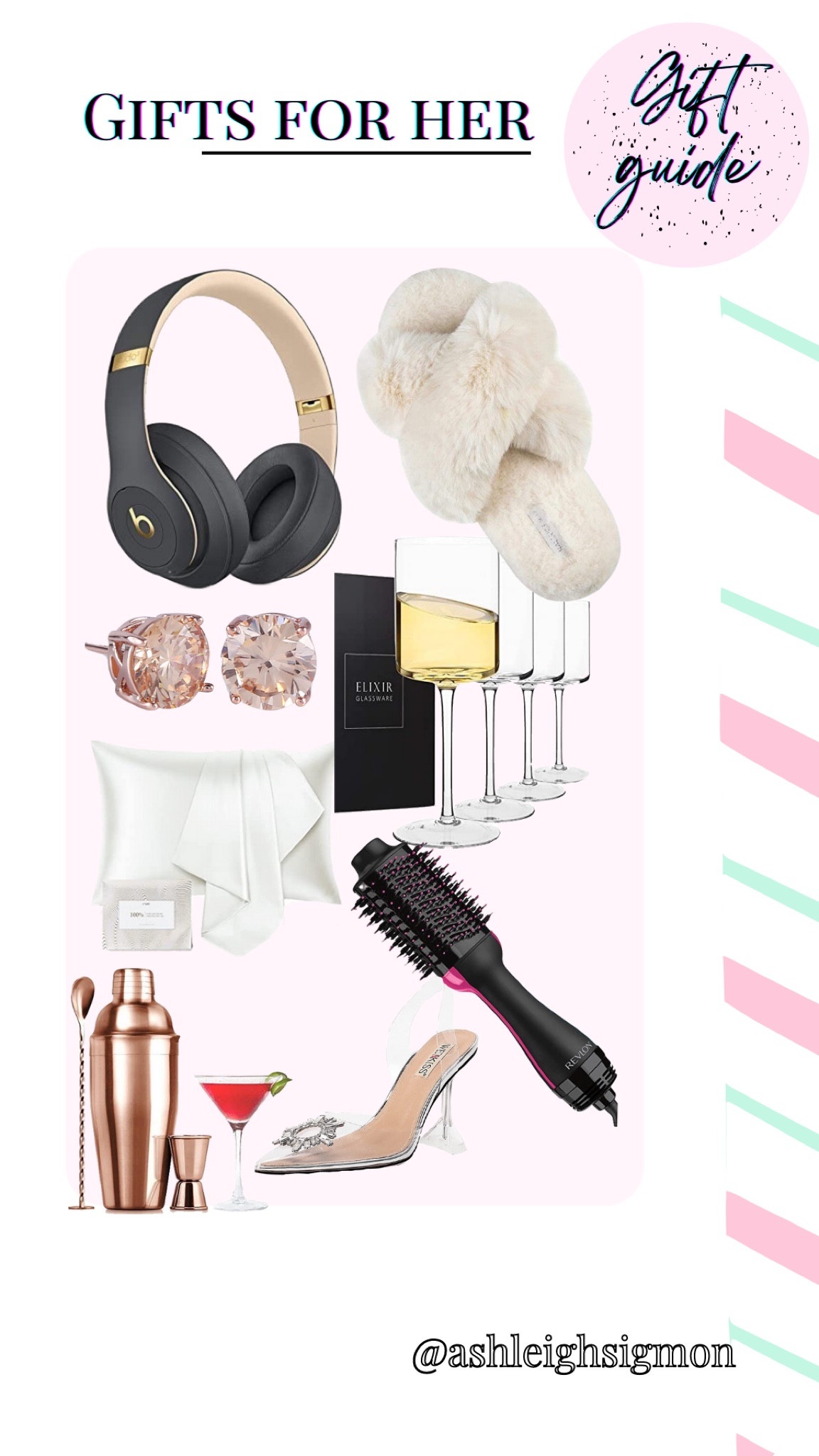 Gifts for her
Headphones
Blow dry brush
Shoes
Bar set
Slippers
Jewlery
Silk pillowcase

#LTKHoliday #LTKbeauty #LTKstyletip