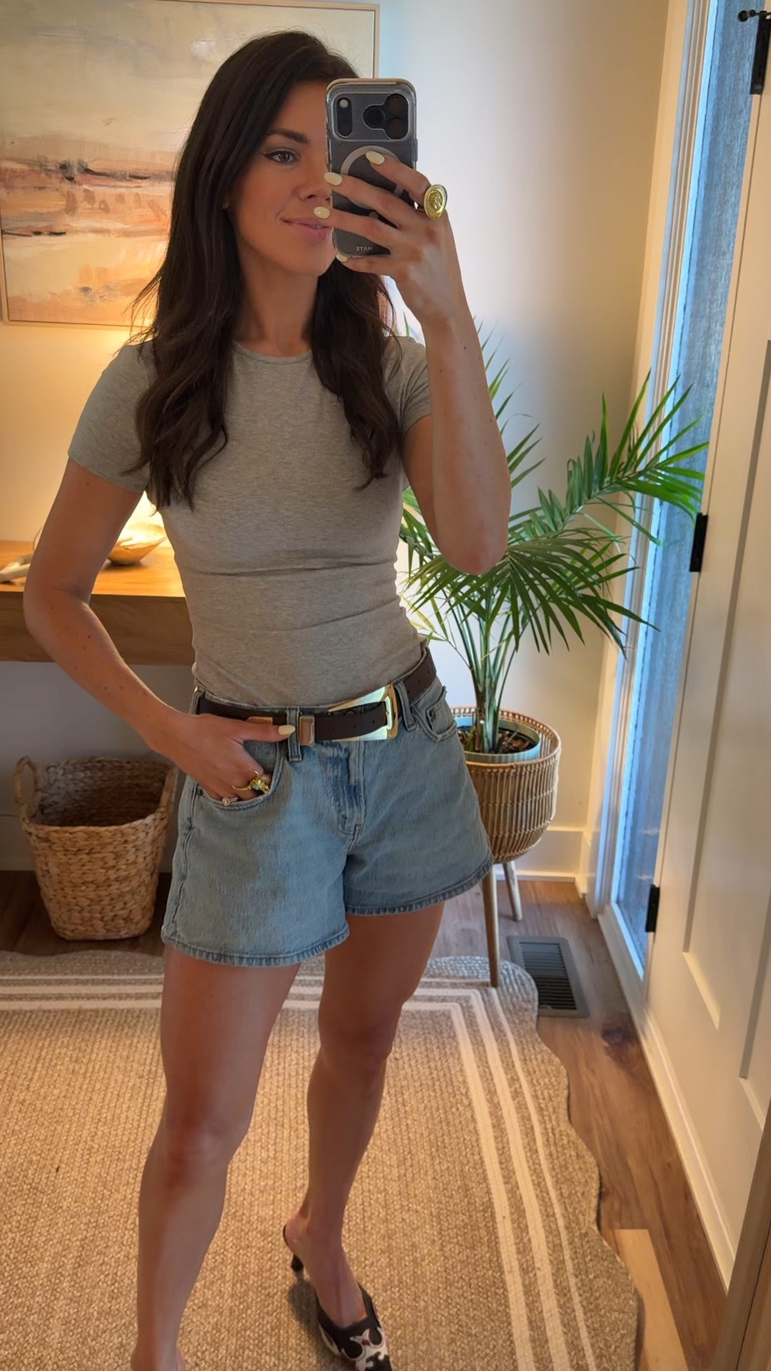 Nothing like a little kitten heel to elevate an outfit ✨✨✨ 
.
.
My most worn baby t shirt 🤍 @OAK + FORT

#LTKgrwm #LTKootd #LTKmomlife
