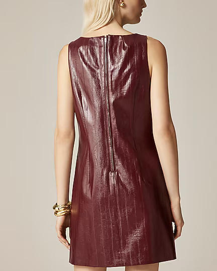 Scoopneck mini dress in faux eel-skin leather | J. Crew US