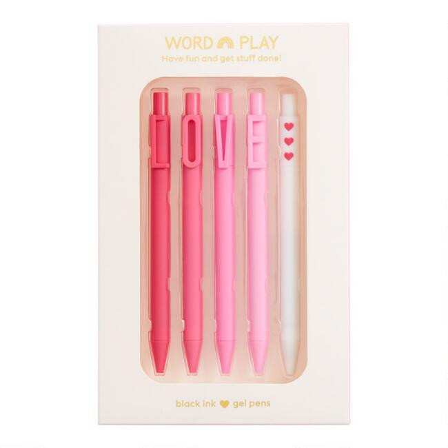 Valentine Themed Love Gel Pens 5 Pack | World Market