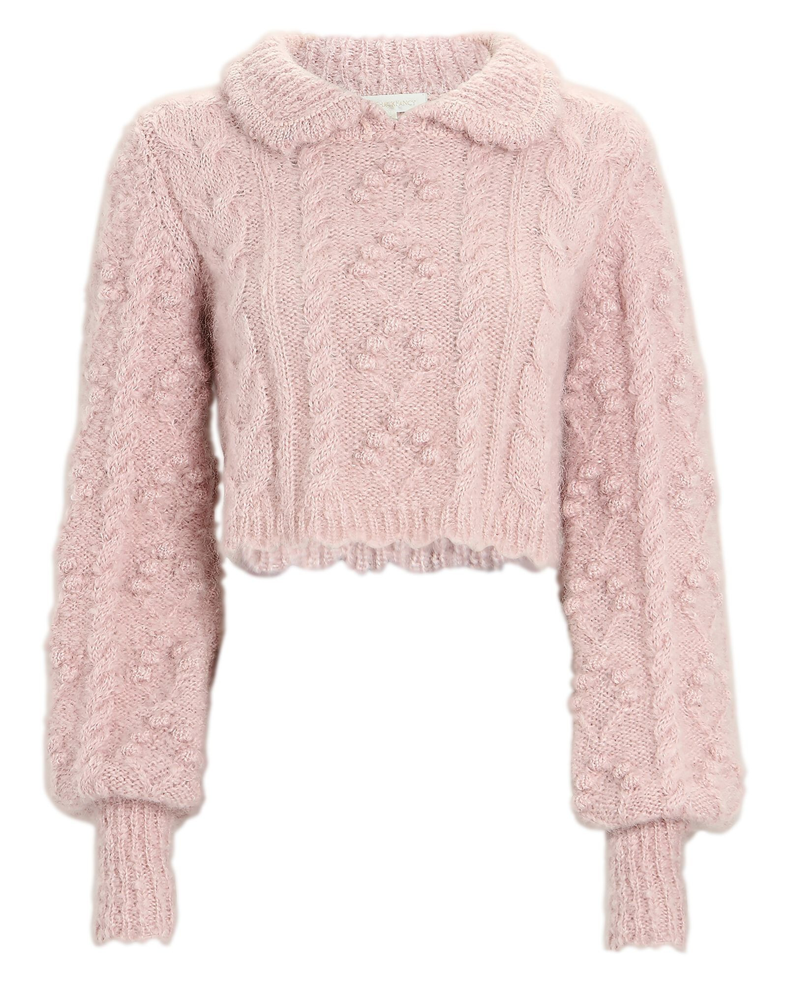 Berget Cropped Cable Knit Sweater | INTERMIX