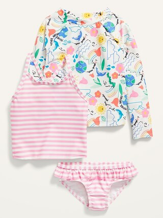 3-Piece Rashguard Swim Set for Toddler Girls | Old Navy (US)