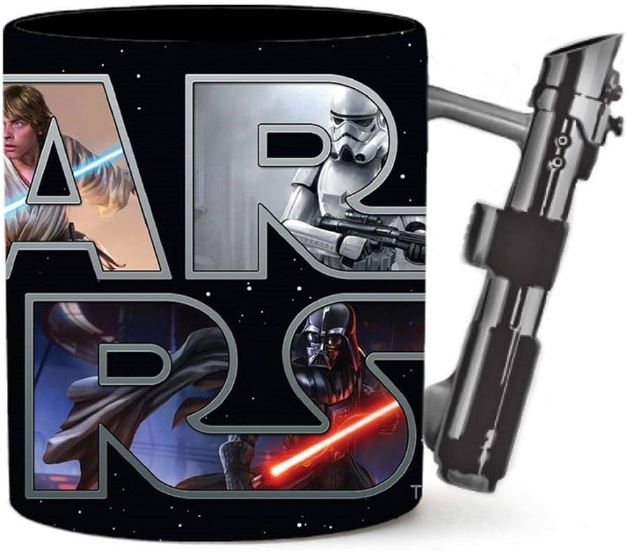 Silver Buffalo Star Wars Lightsaber Sculpted Handle Ceramic Mug, 20 Ounces | Amazon (US)