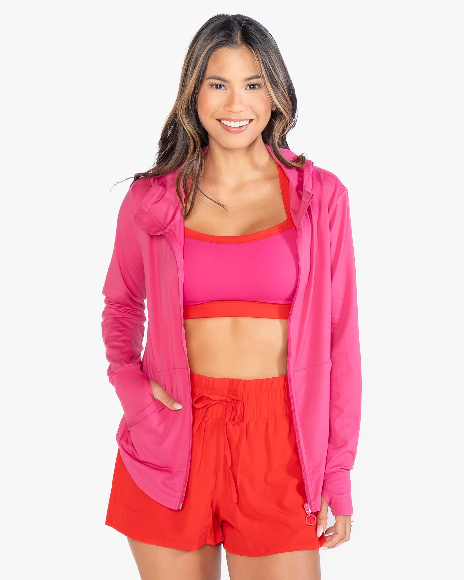 Bestie Zip Up Hoodie - Hibiscus *PRE-ORDER* | Senita Athletics