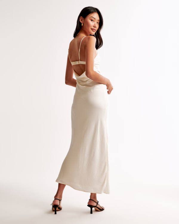 The A&F Julia Slip Cowl Back-Bow Maxi Dress | Abercrombie & Fitch (US)