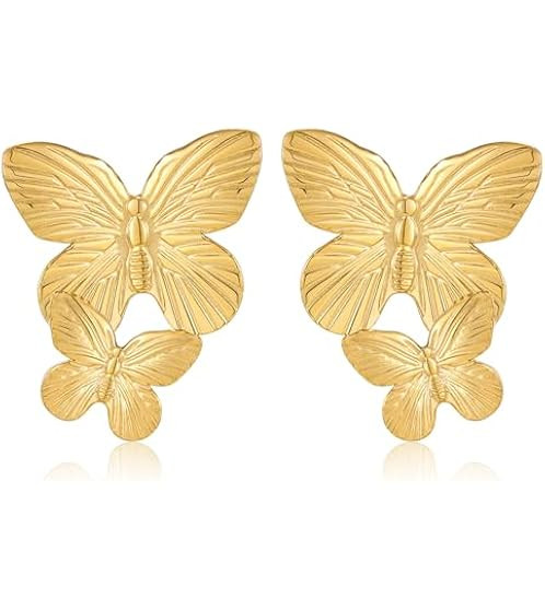 Butterfly Earrings for Women, Cute Insect Butterfly Earrings Floral Butterfly Dangle Earrings Hyp... | Amazon (US)