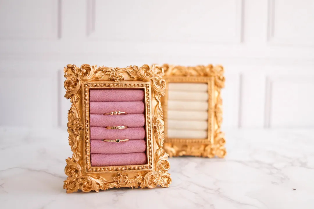 Gold Resin Ring Holder: Vintage Jewelry Display Frame - Etsy | Etsy (US)