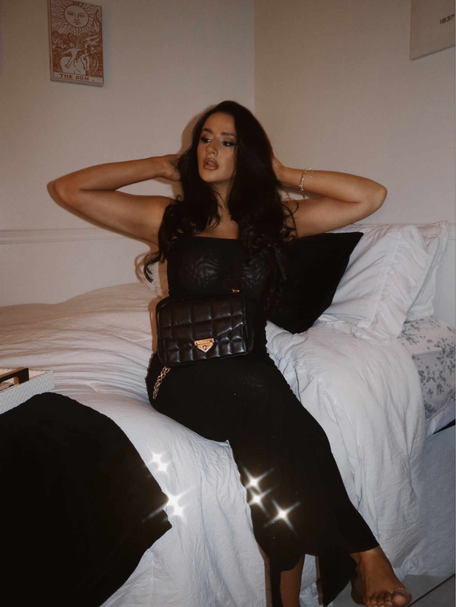 Black sparkle dress from Meshki 🖤✨