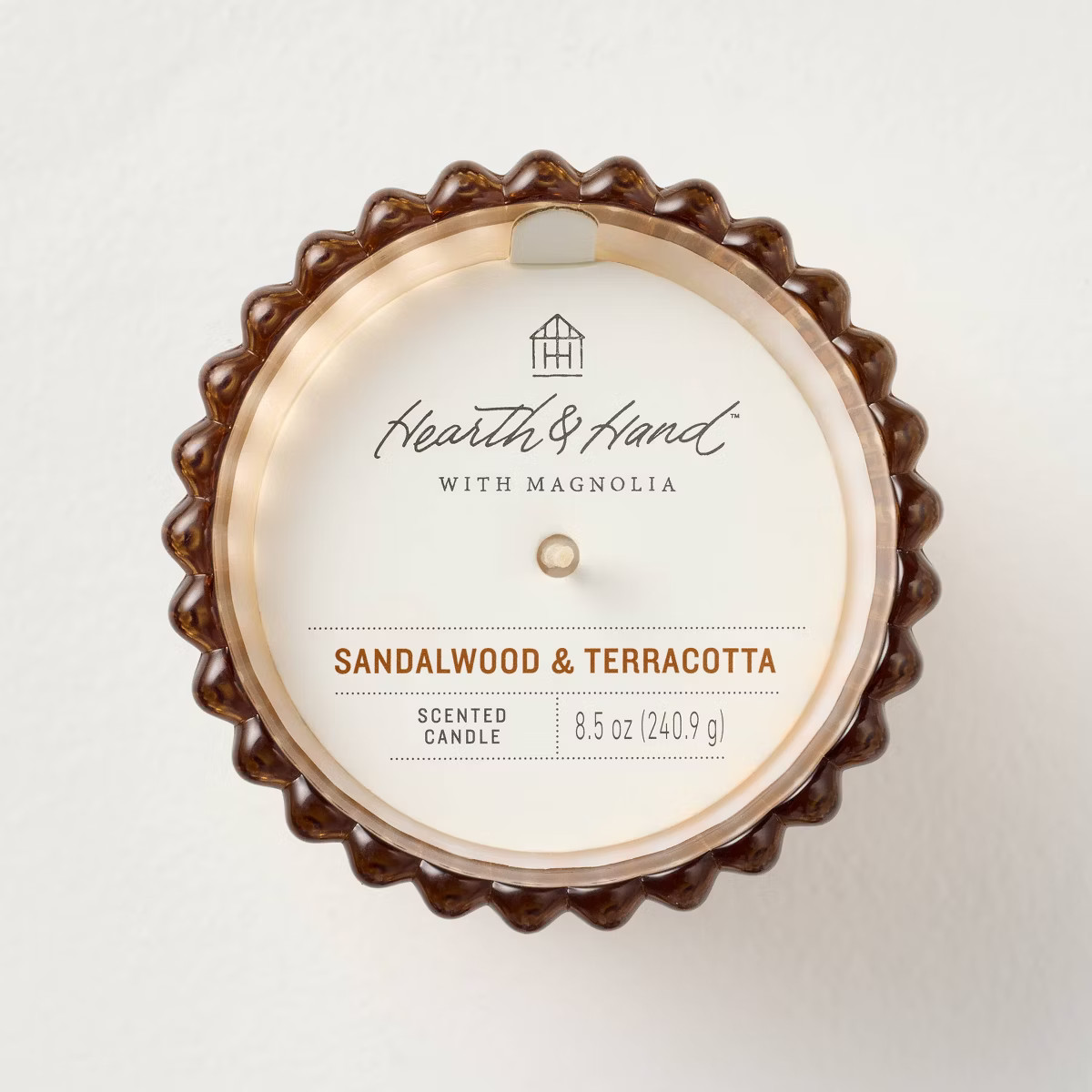 Ribbed Glass Sandalwood & Terracotta Jar Candle Blush 8.5oz - Hearth & Hand™ with Magnolia | Target