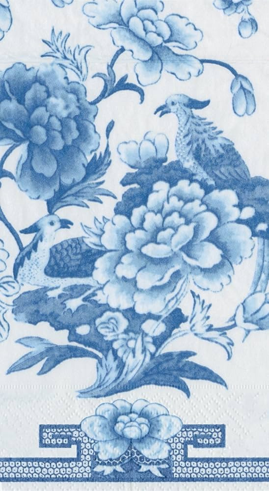 Caspari Entertaining with Paper Guest Towels, Blue and White, 15-Pack | Amazon (US)