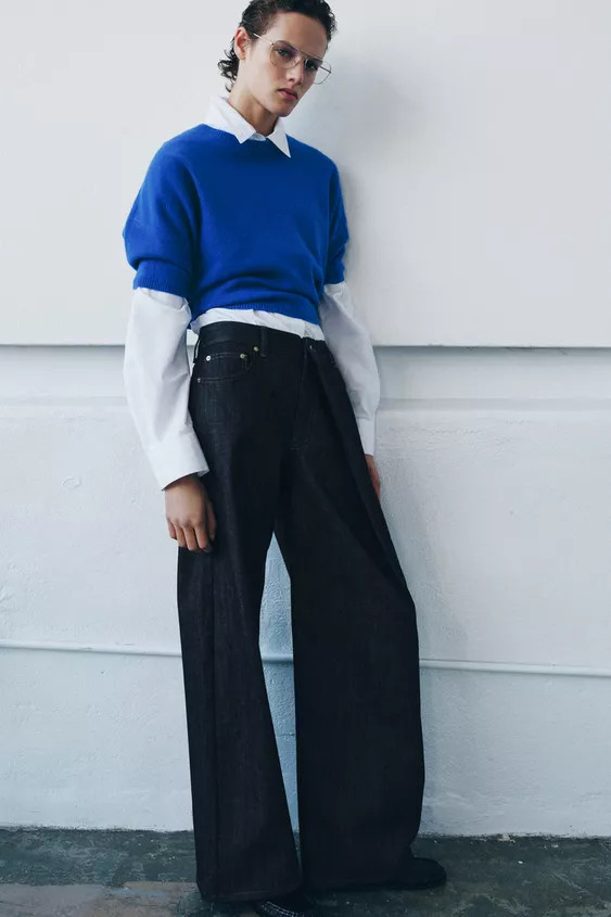 100% WOOL WIDE SLEEVE JUMPER | Zara UK