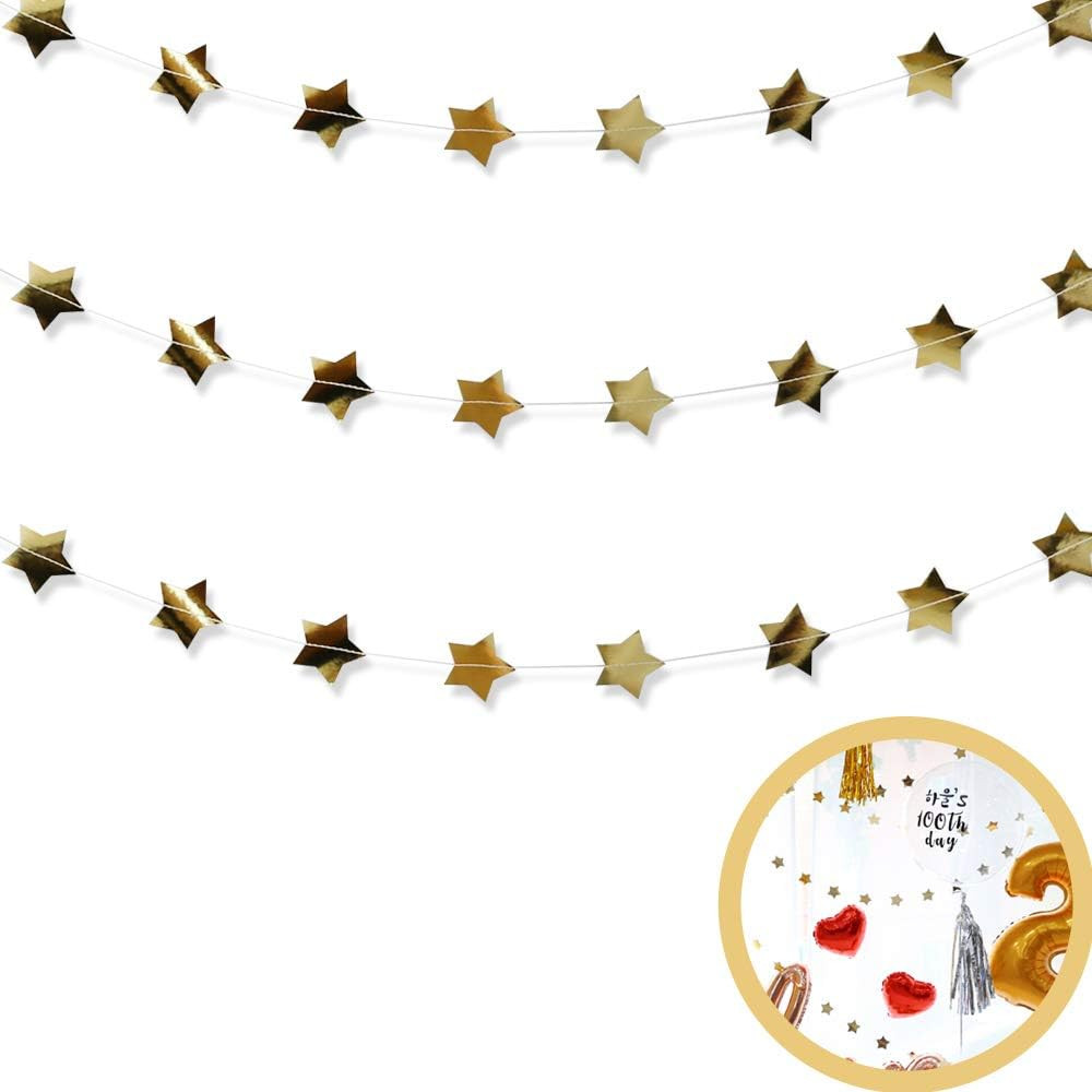 ebabyland 3Pack Gold Star garland - star banner - gold decor graduation party decorations 2022 Br... | Amazon (US)